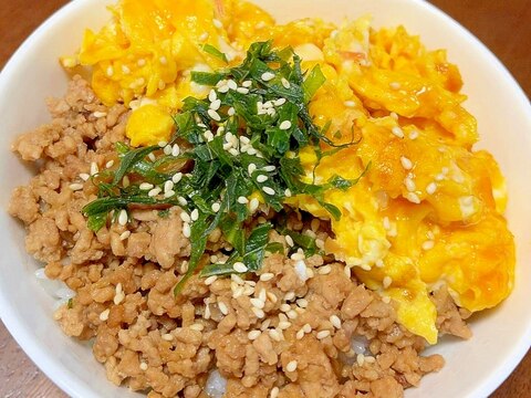 豚そぼろの２色丼